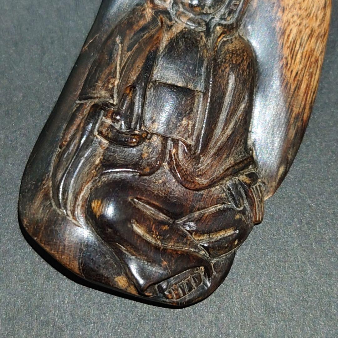 最高品質 天然沈香 彫物 観音細工 約14.2g ネックレストップ 香木