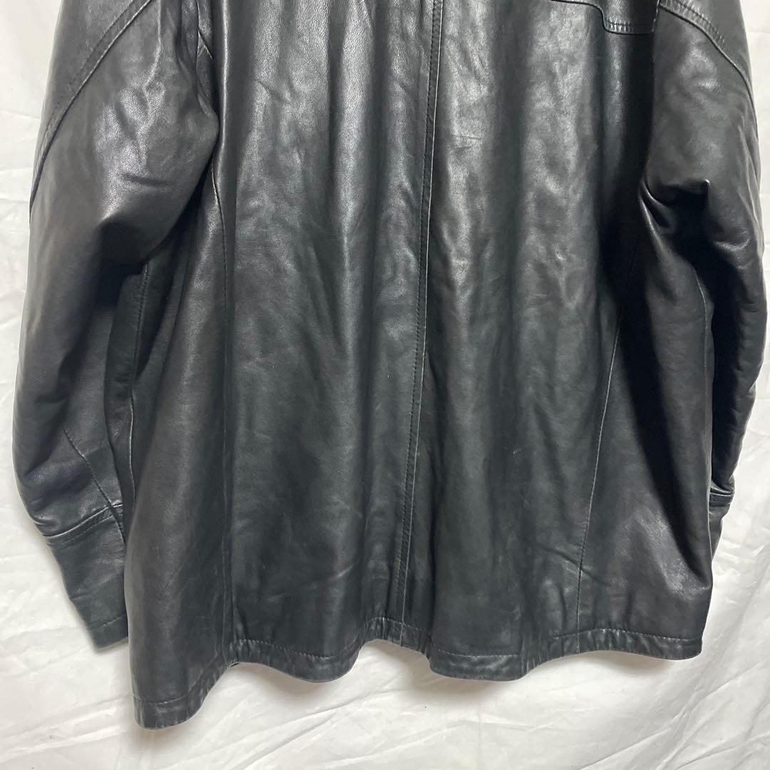 レザー古着 希少ビッグサイズ ラム本革カバーオール カーコート ヴィンテージ