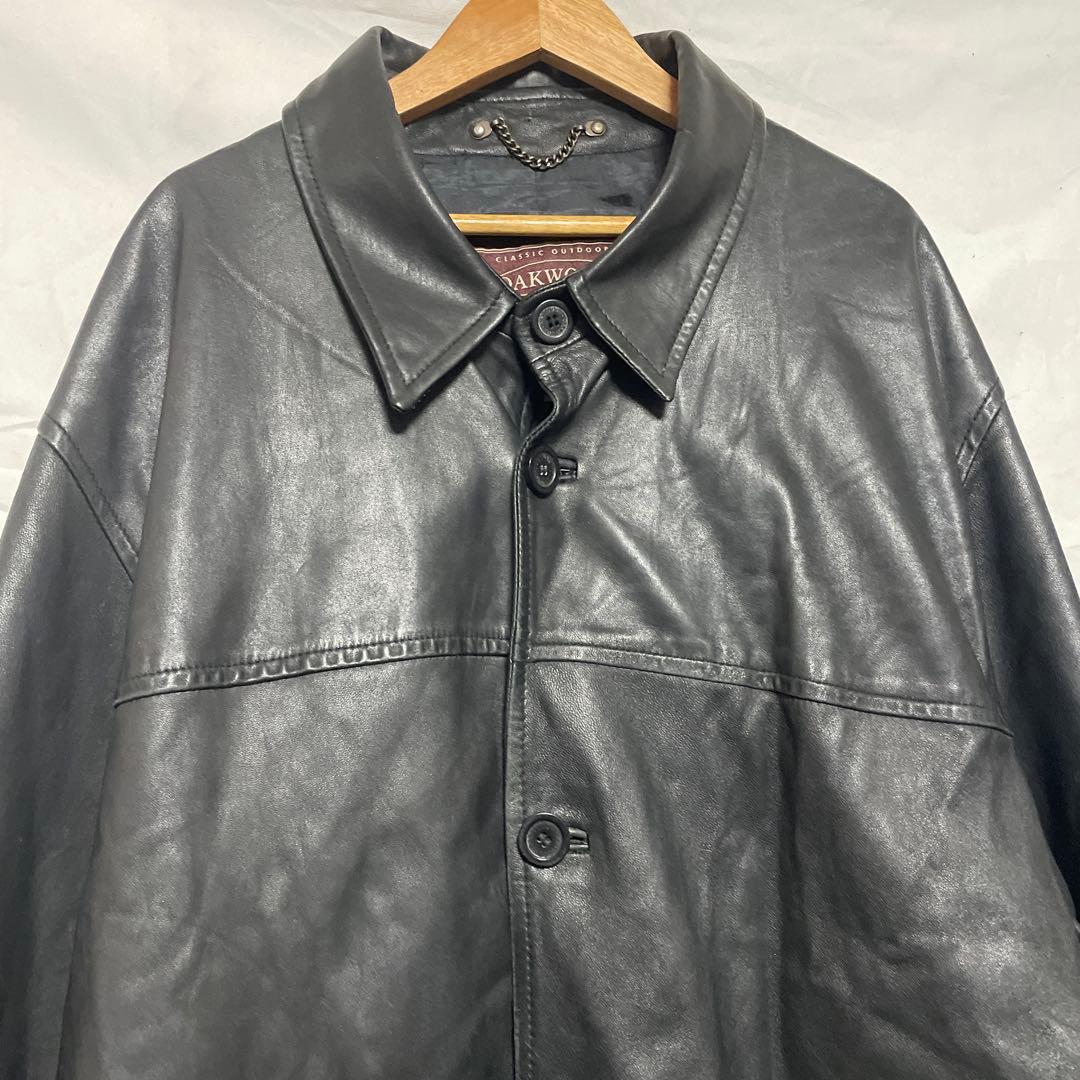 レザー古着 希少ビッグサイズ ラム本革カバーオール カーコート ヴィンテージ