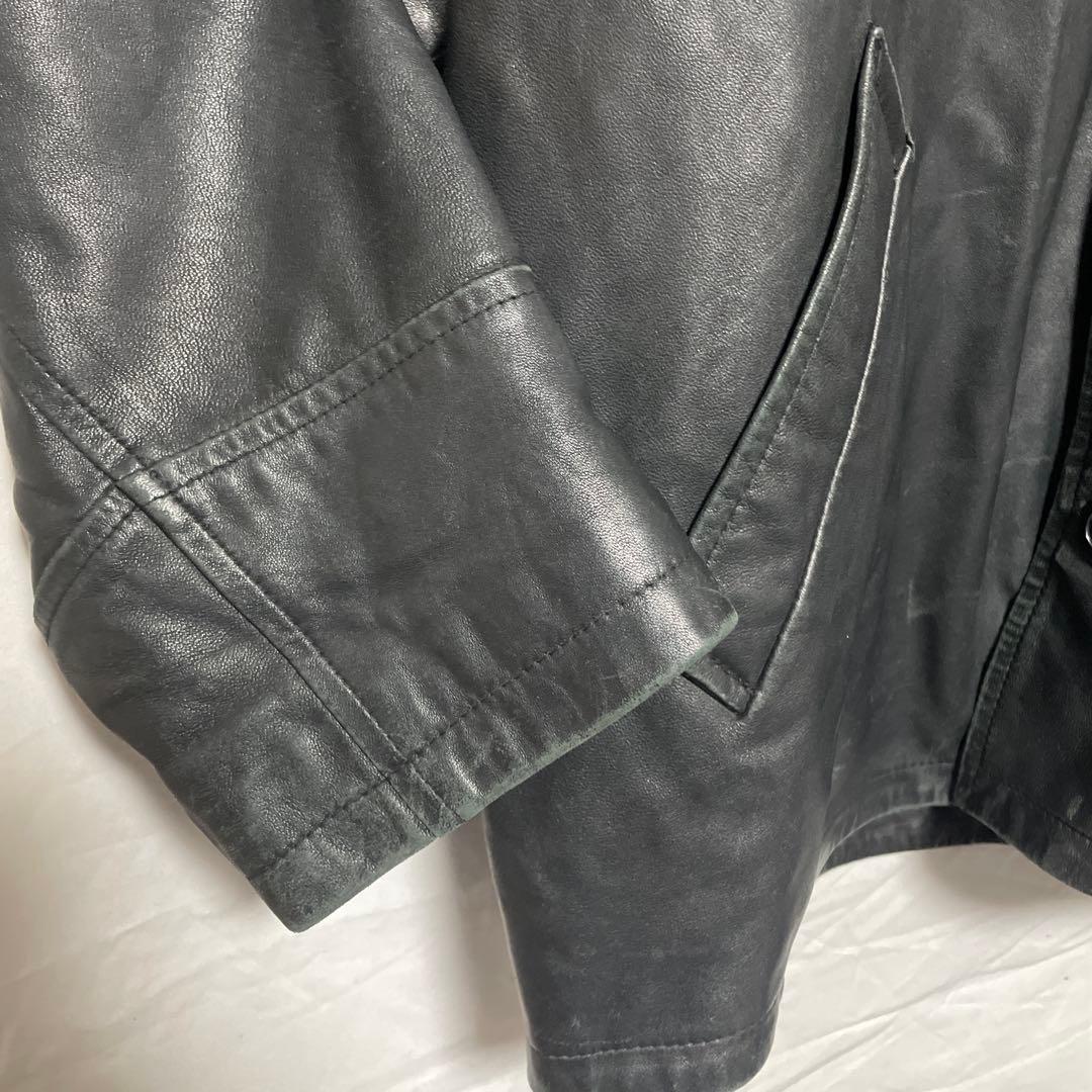 レザー古着 希少ビッグサイズ ラム本革カバーオール カーコート ヴィンテージ