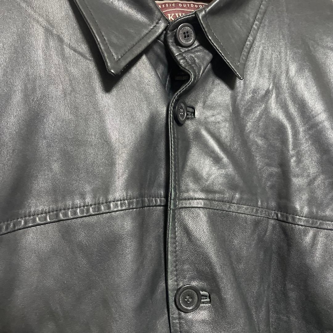 レザー古着 希少ビッグサイズ ラム本革カバーオール カーコート ヴィンテージ