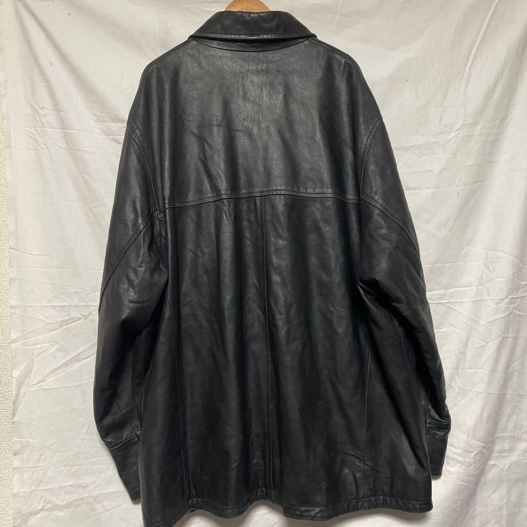 レザー古着 希少ビッグサイズ ラム本革カバーオール カーコート ヴィンテージ