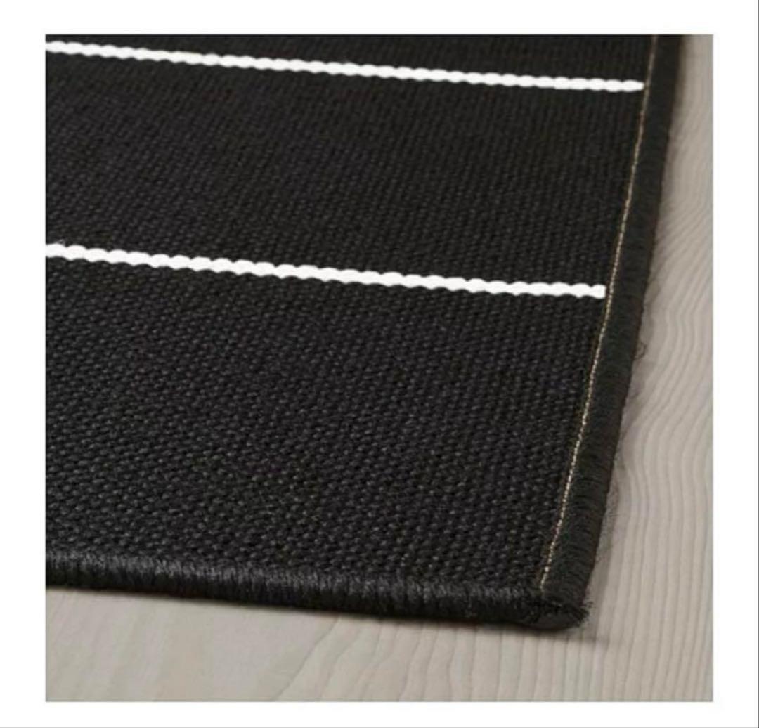 レア　IKEA／イケアSVALLERUP／スヴァレルプ ラグブラック