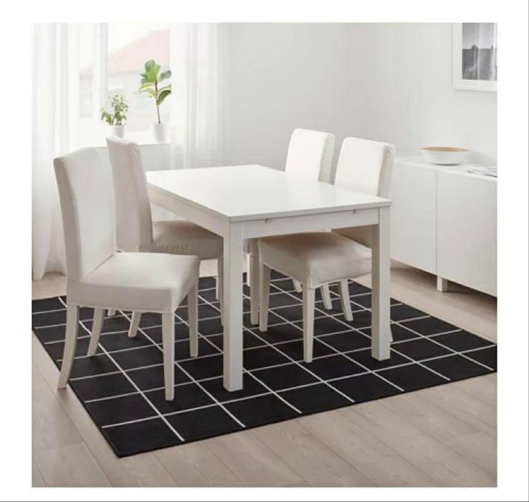 レア　IKEA／イケアSVALLERUP／スヴァレルプ ラグブラック