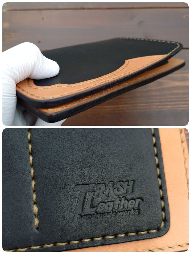 栃木オイルレザー‼️レザー通帳ケース　レザーお薬手帳ケース 【ハンドメイド品】