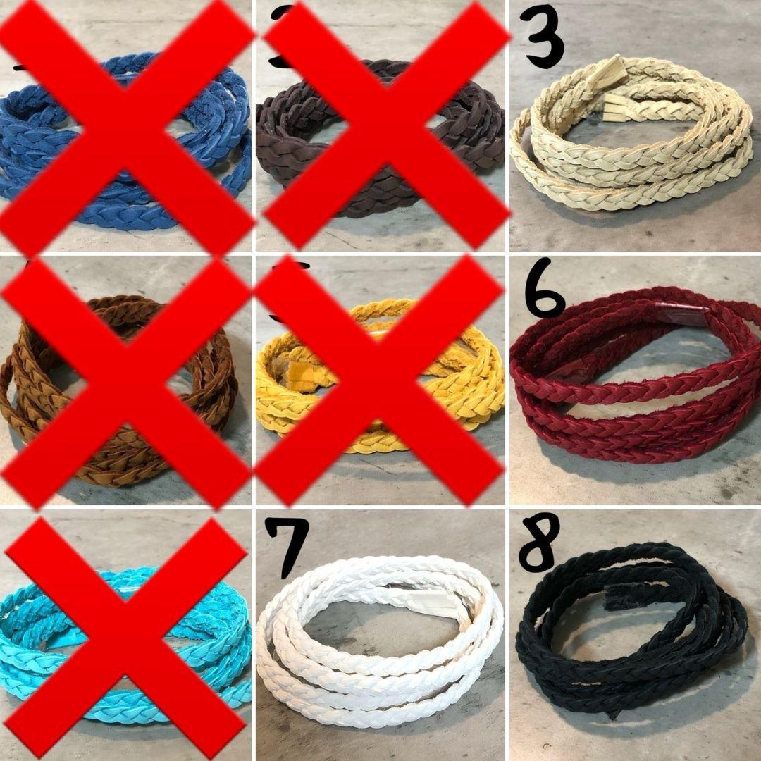 三つ編み 革紐 鹿紐 ディアスキン ハンドメイド ネックレス ブレスレット