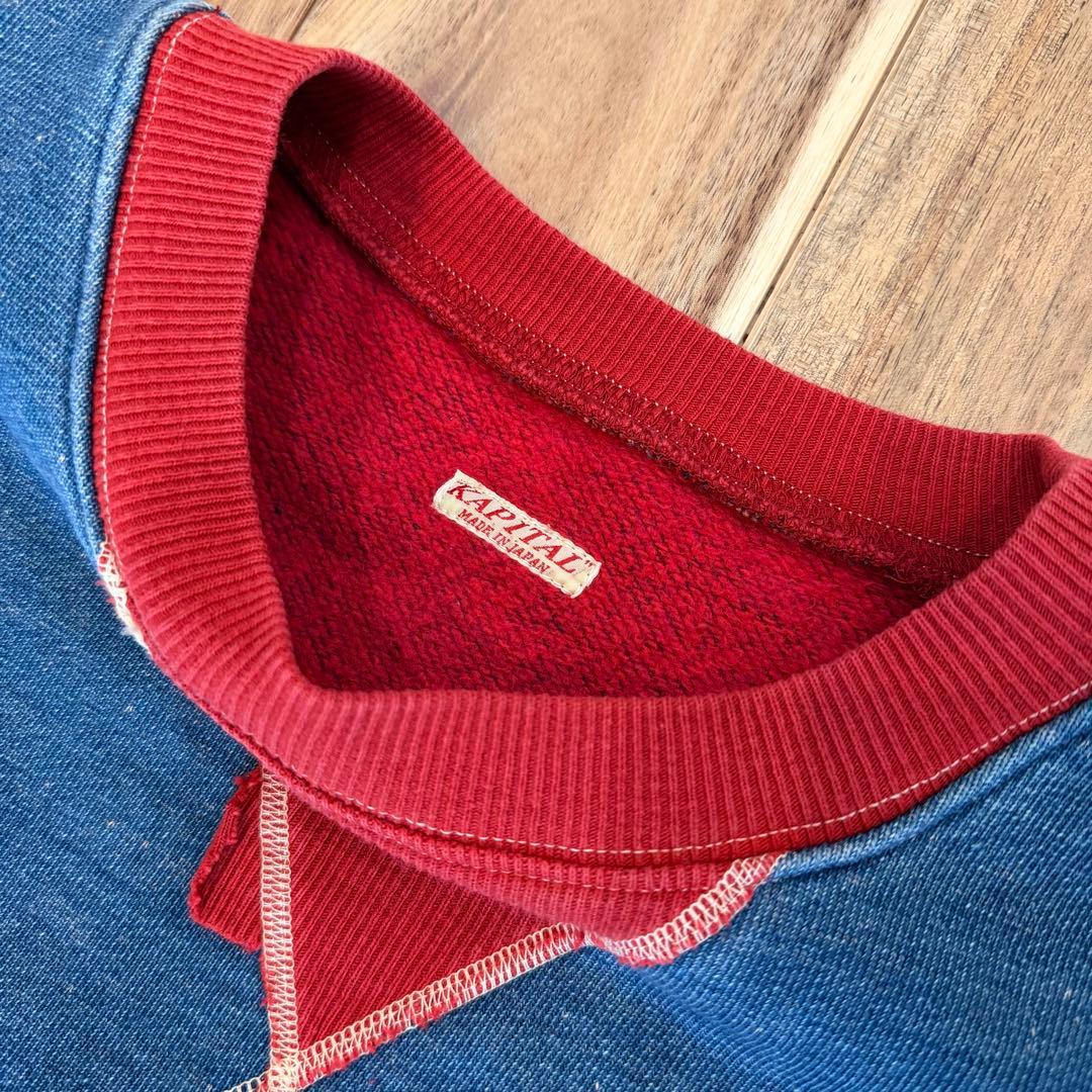 ア*ラ様 希少美品Kapitalキャピタル インディゴ染スウェットシャツ サイズ