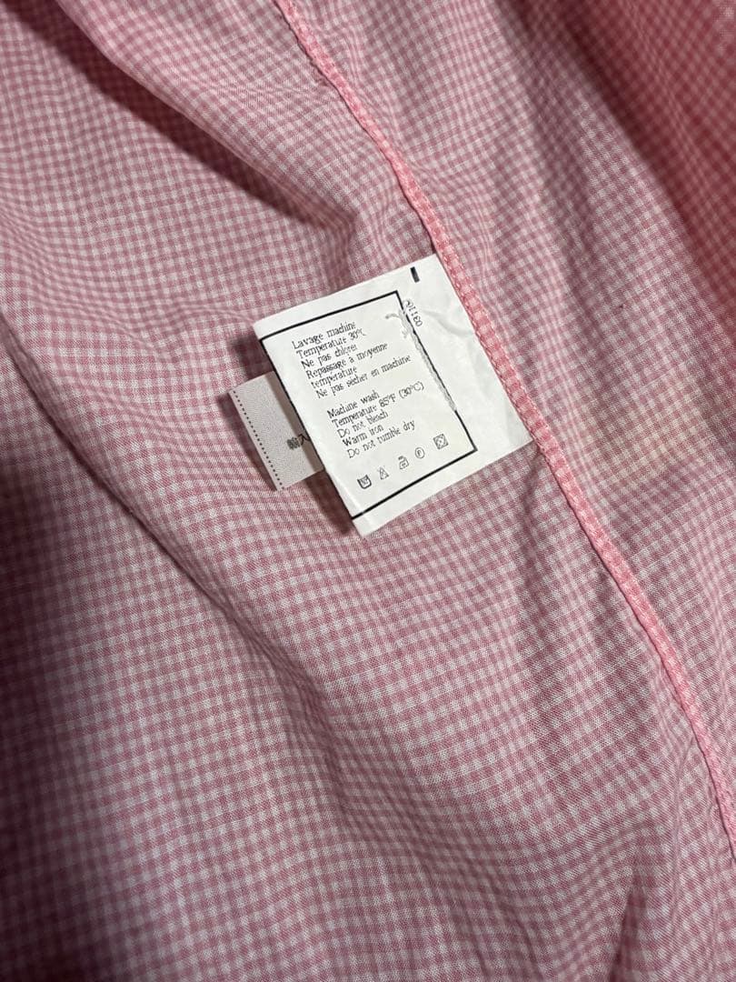 シャネルCHANELヴィンテージ、チェックシャツ、オーバーサイズ極美品ピンク