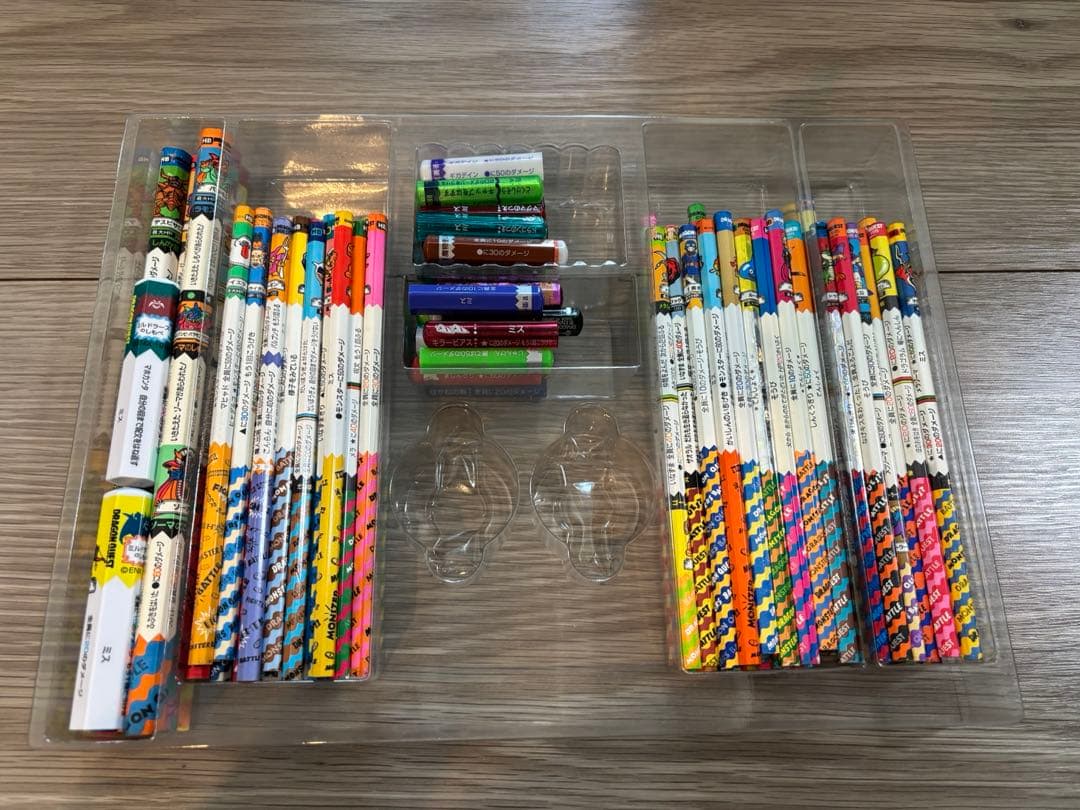 【希少品】ドラゴンクエスト バトルえんぴつ 初代セット　127本　専用ケース付