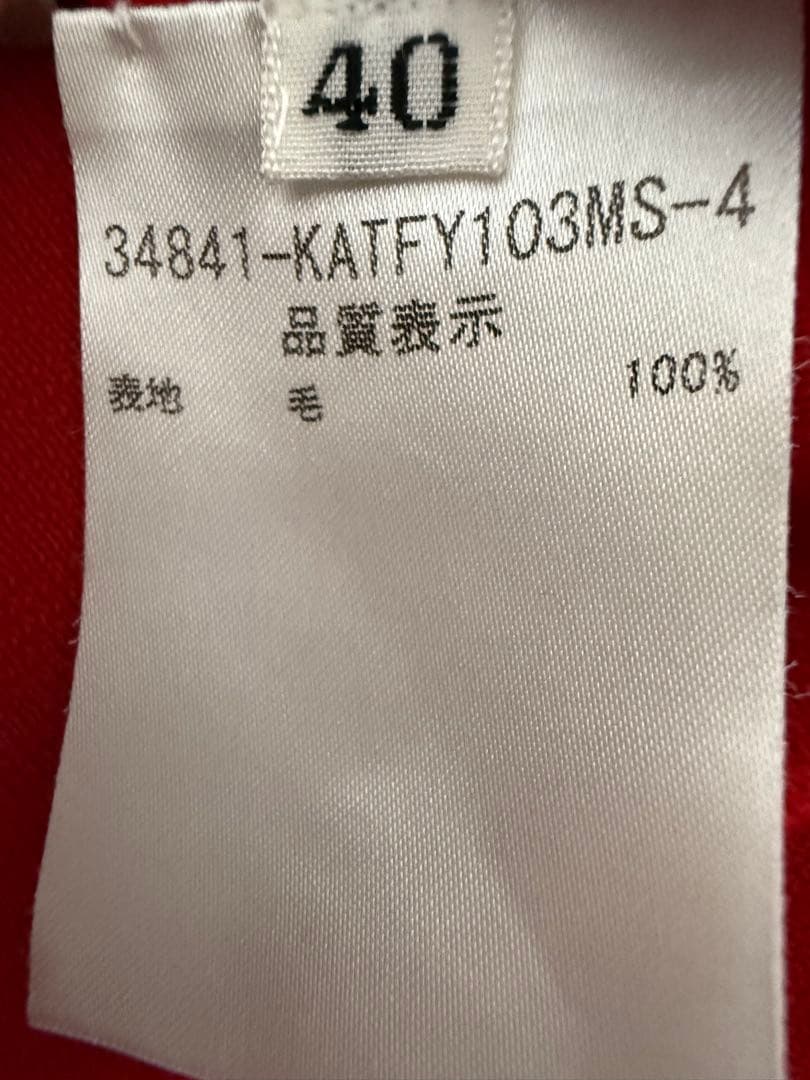 極美品foxeyタートルネックセーターsize40 レッド