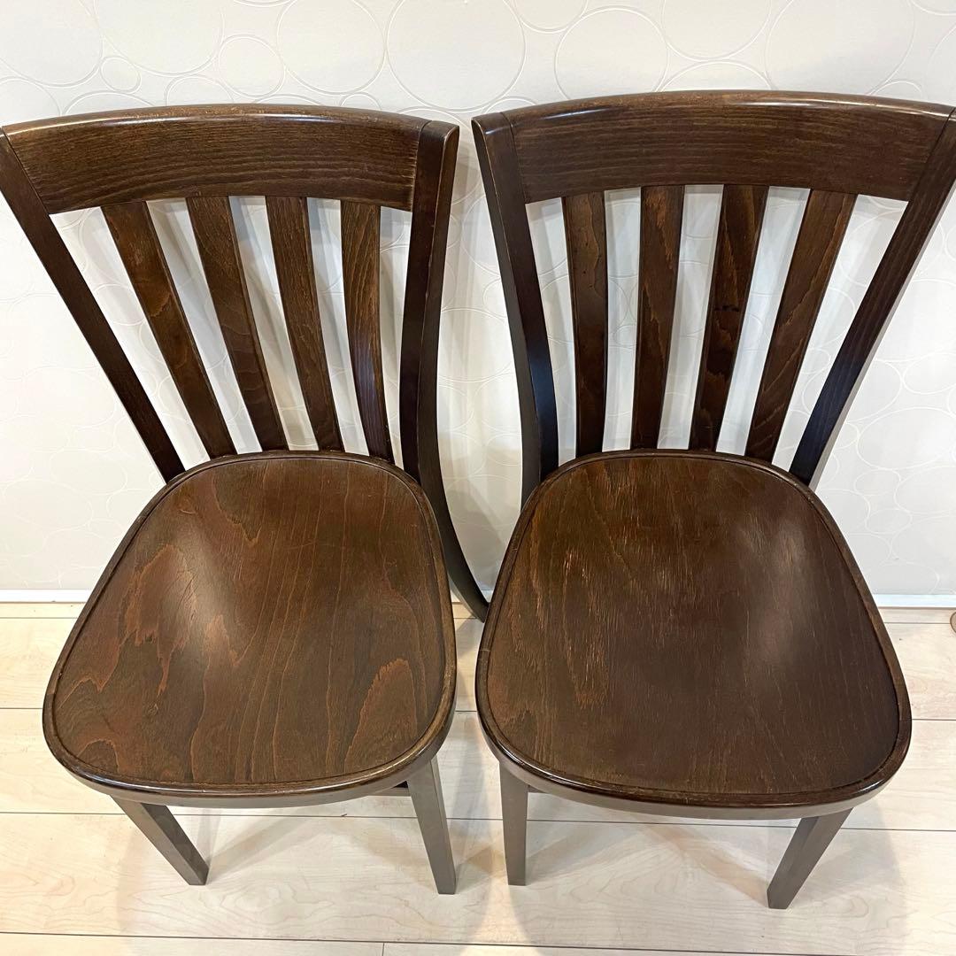 【TON】トン チェア 木製 ダイニングチェア ブラウン 北欧 曲木 2脚セット