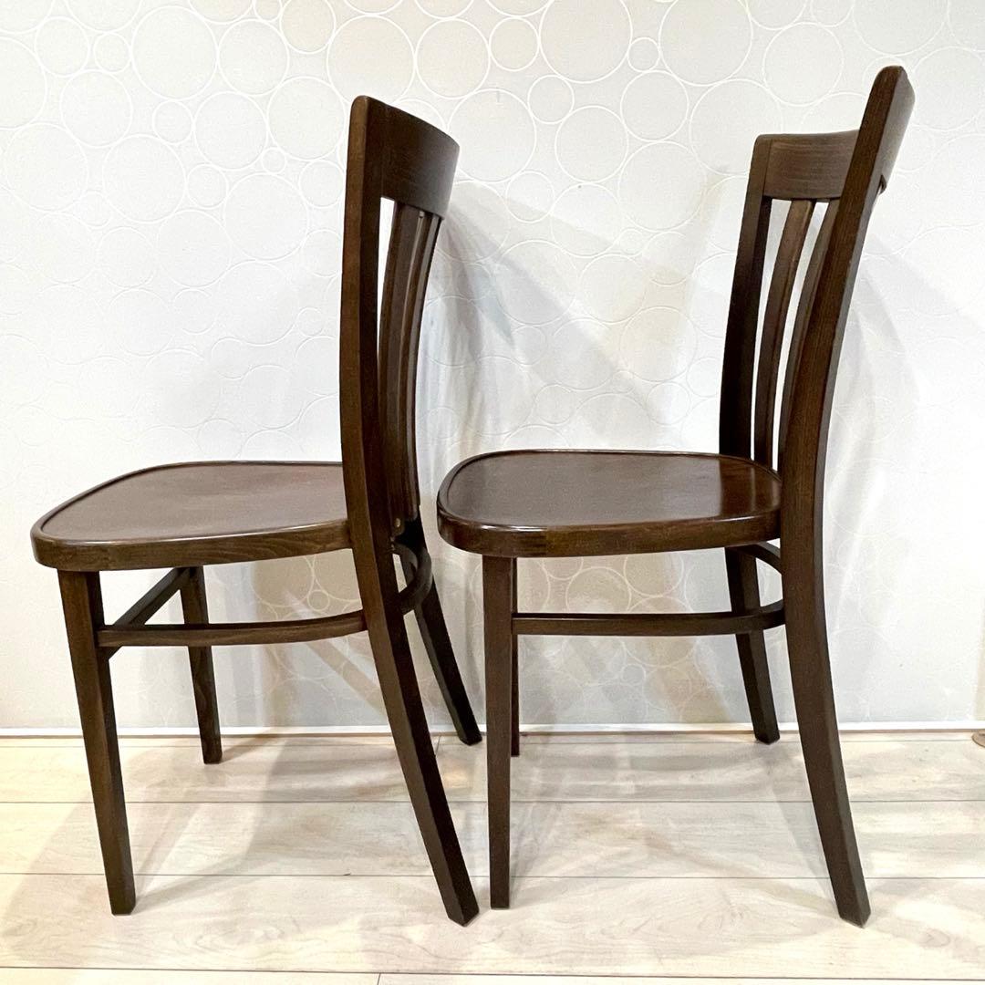 【TON】トン チェア 木製 ダイニングチェア ブラウン 北欧 曲木 2脚セット