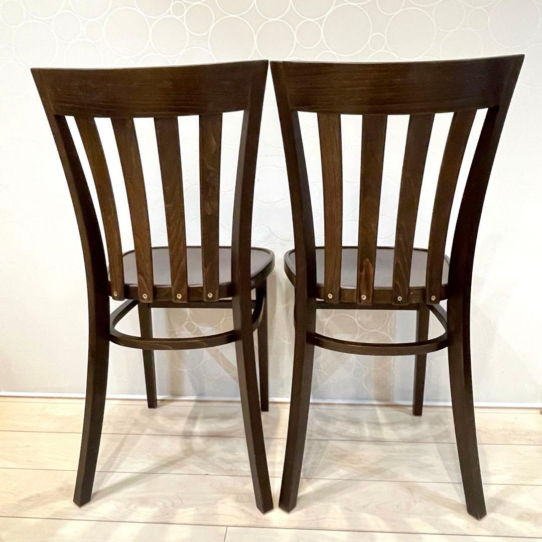 【TON】トン チェア 木製 ダイニングチェア ブラウン 北欧 曲木 2脚セット