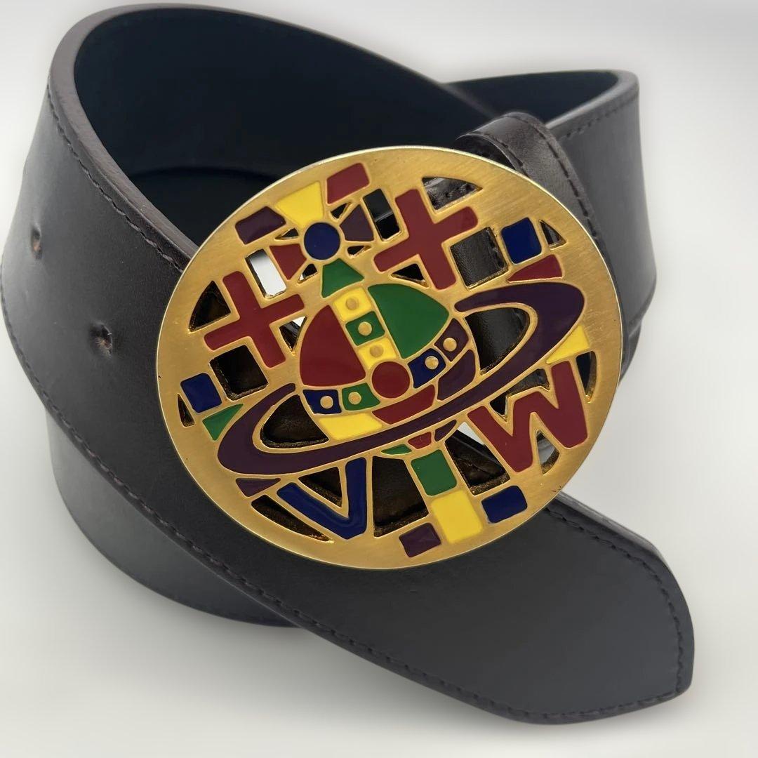 極美品　Vivienne Westwood ヴィヴィアン レザーベルト ロゴ