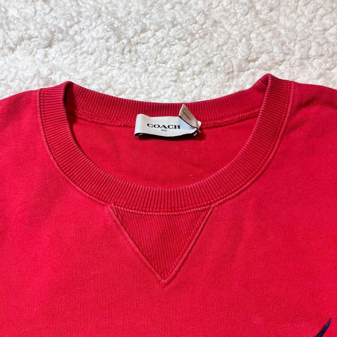COACH レキシー クルーネック トレーナー スウェット コーチ Lサイズ 赤