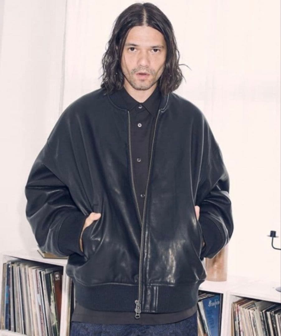 ゴートレザージャケット MA1 本革 山羊革ADAM PATEK 個性派