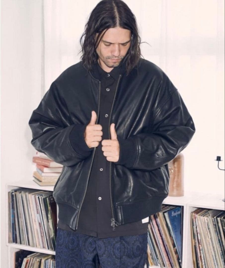 ゴートレザージャケット MA1 本革 山羊革ADAM PATEK 個性派