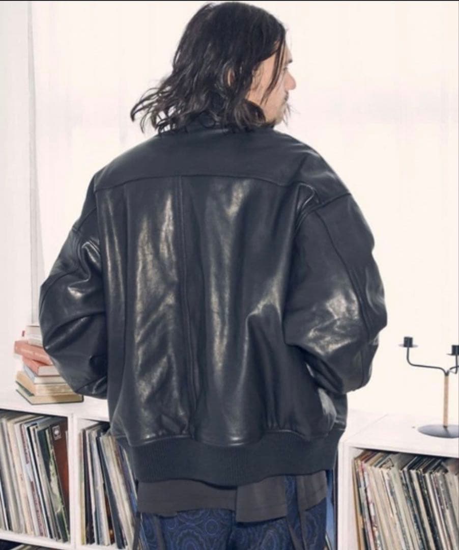 ゴートレザージャケット MA1 本革 山羊革ADAM PATEK 個性派