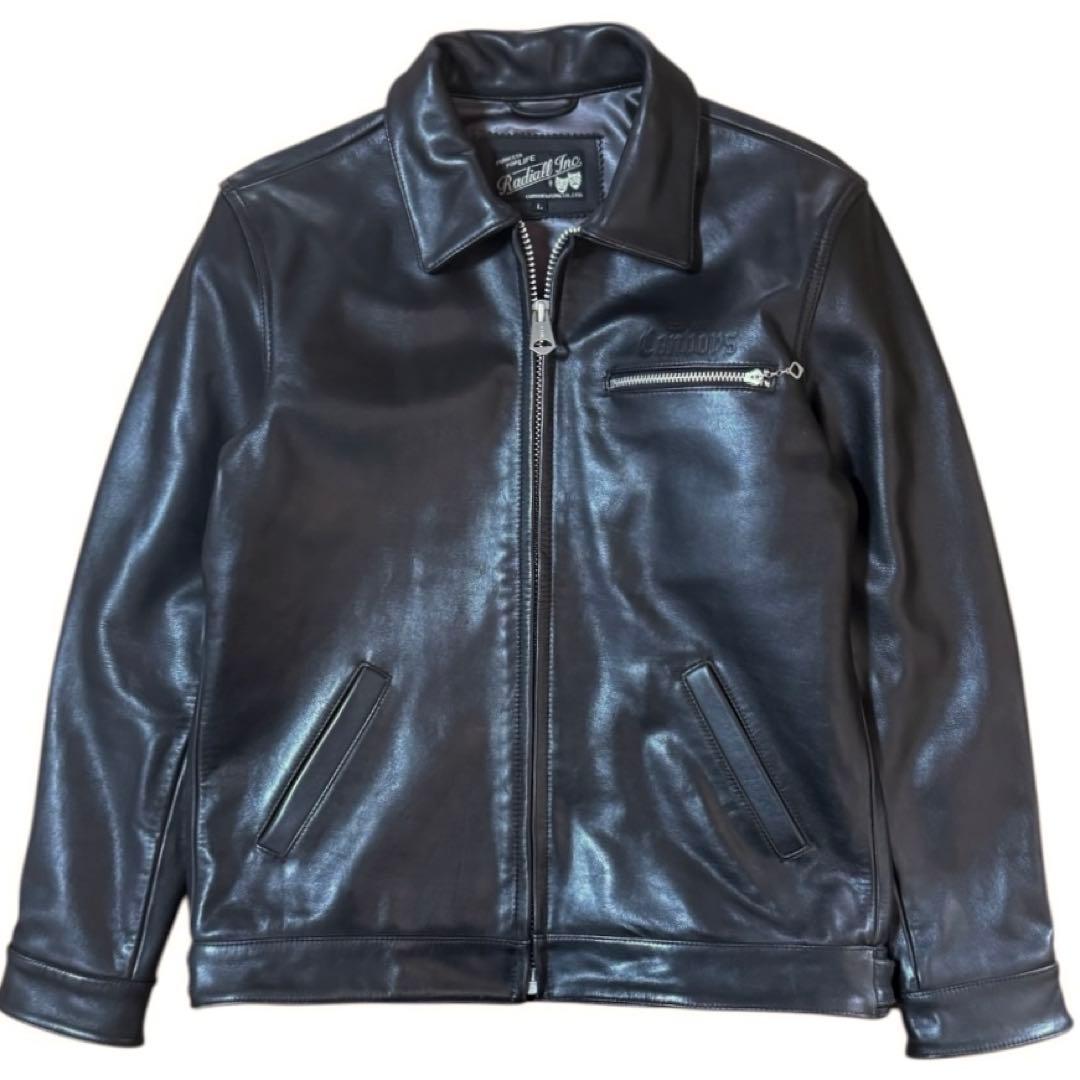 RADIALL 襟付き カウハイド レザージャケット ブラック 本革 Lサイズ