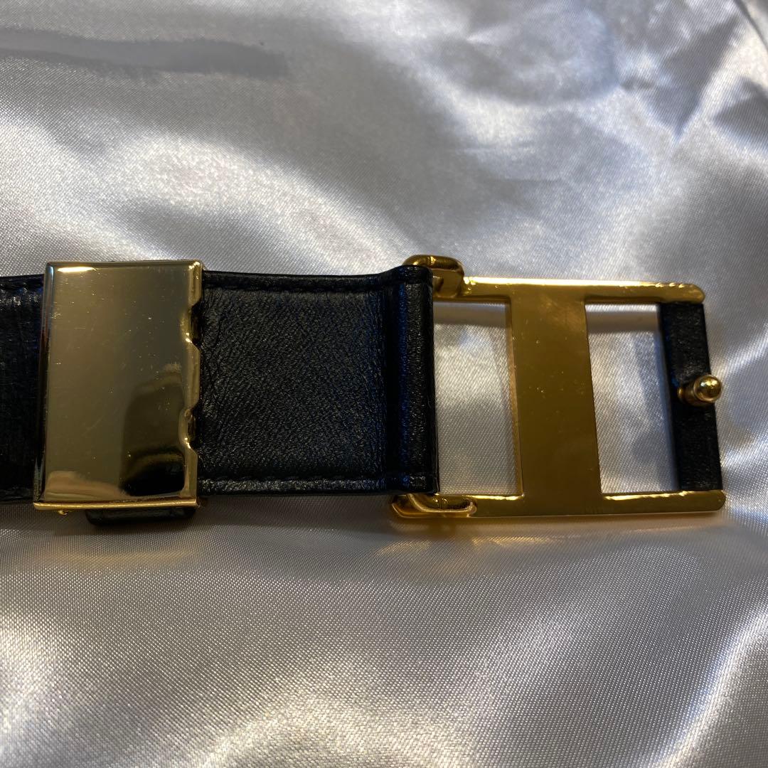 Yves Saint Laurent サンローランブラックレザー ゴールドベルト