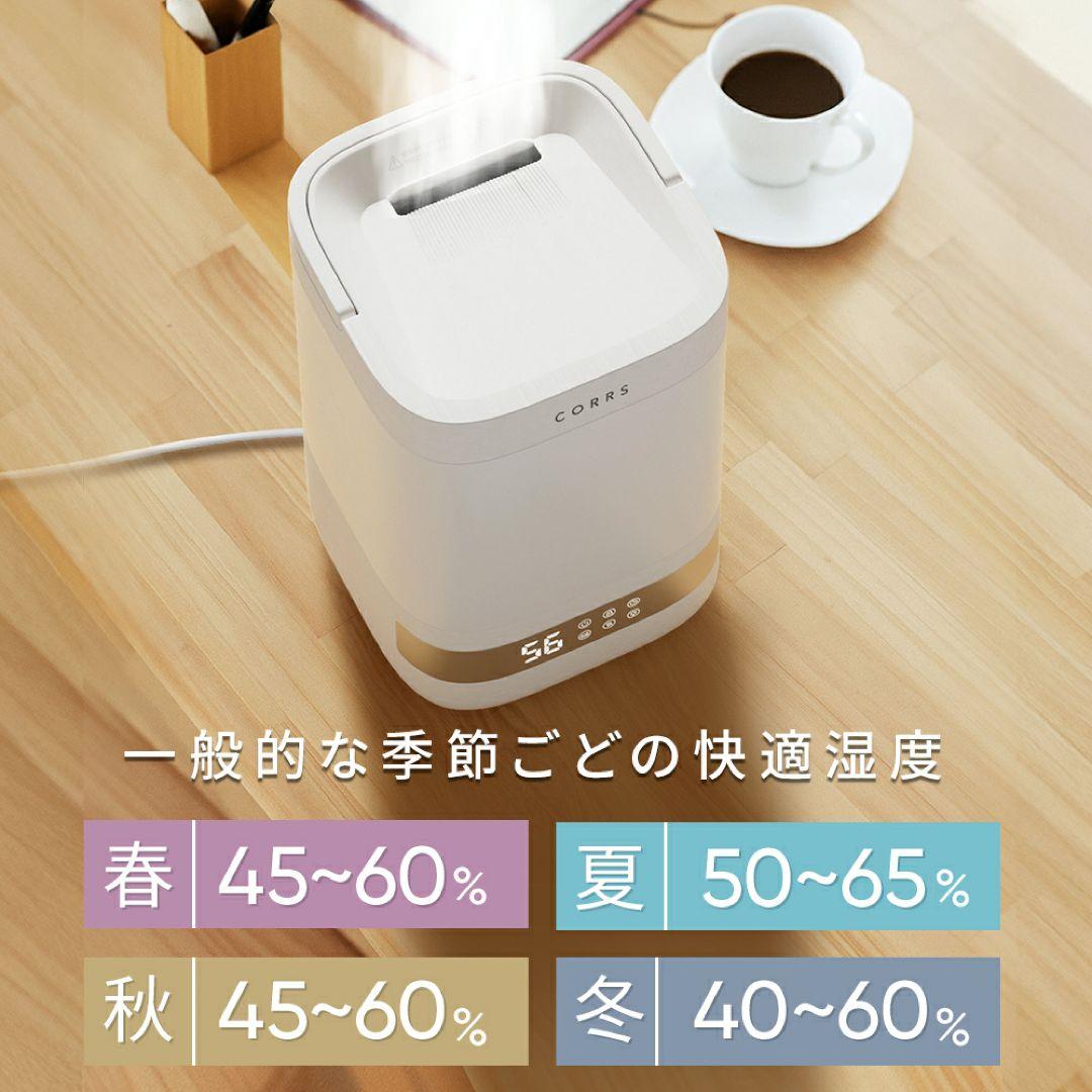 【上部給水式スチーム加湿器✨】35畳 4L 湿度設定可能 エコ 新品 未使用 白