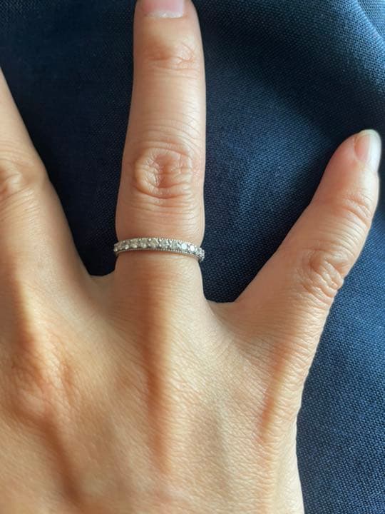美品★ ヴァンドーム青山 リング 指輪 ハーフエタニティ 7号 プラチナ ダイヤ