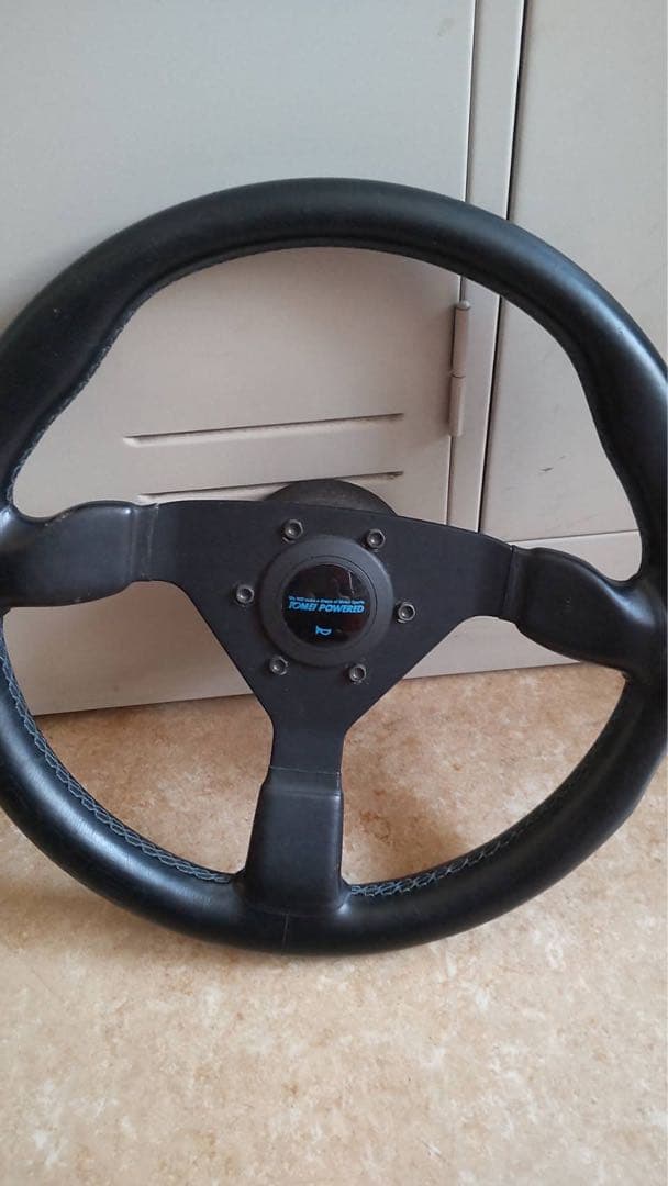 当時物 TOMEI 東名 パワード ブラックレザー ステアリング 3スポーク