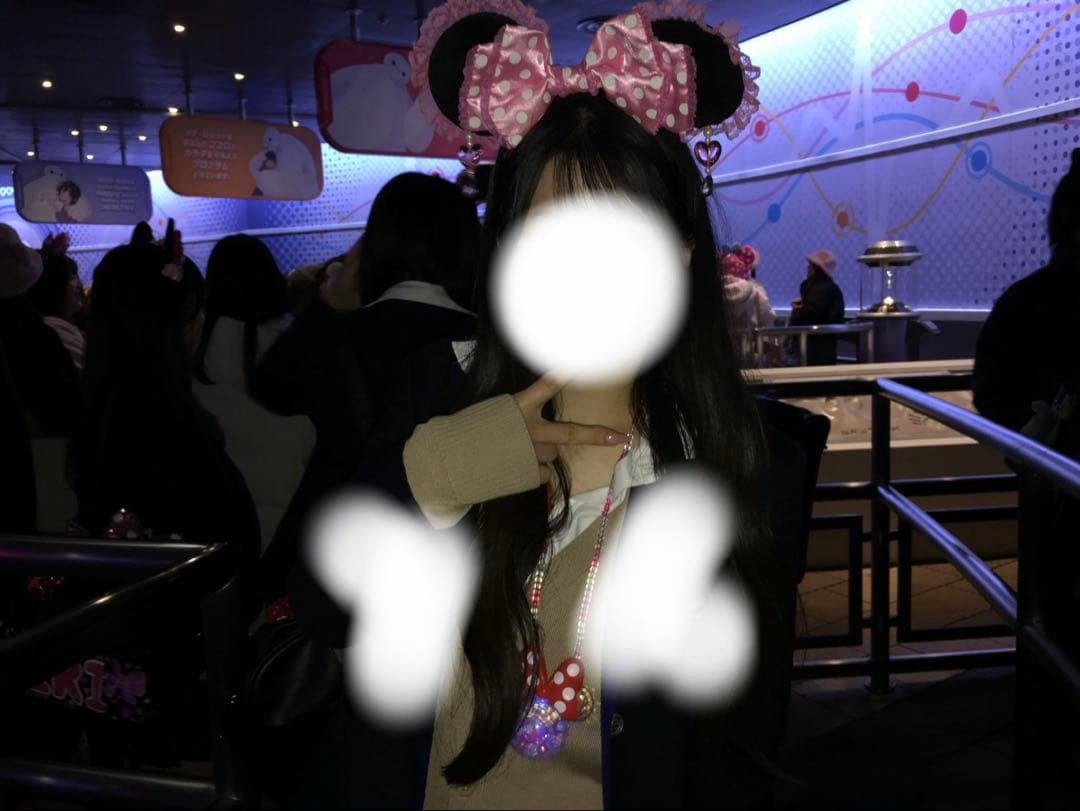 ミニーマウス風カチューシャ ピンク イヤリング　イヤリングカチューシャ