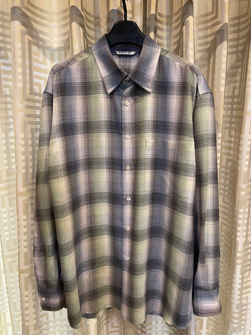 トップス AURALEE25AW SUPER LIGHT WOOL CHECK SHIRT
