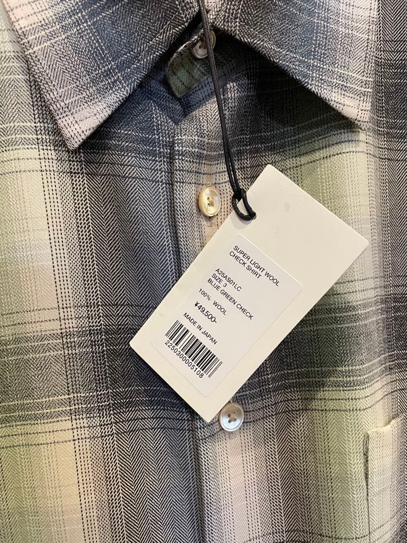 トップス AURALEE25AW SUPER LIGHT WOOL CHECK SHIRT