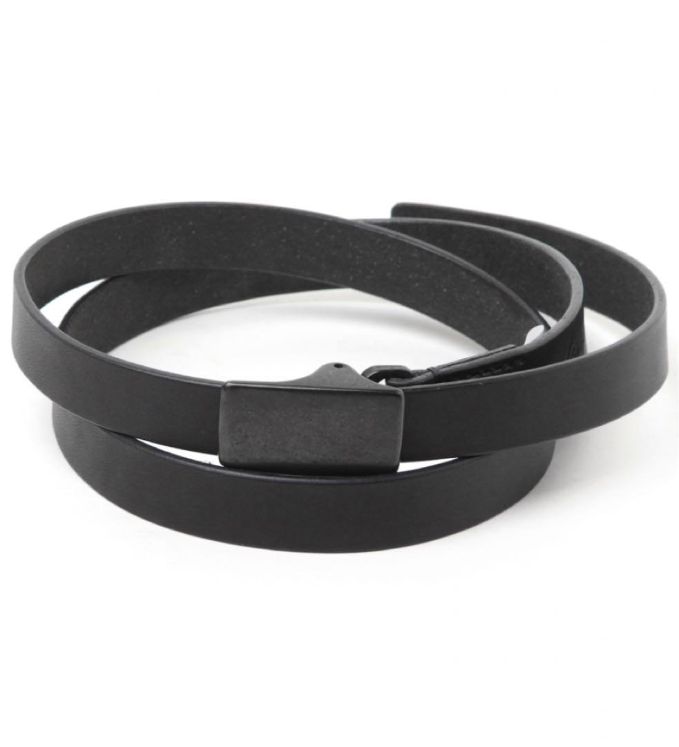 ヨウジヤマモトプールオム　24SS ロングレザーベルト　ブラック