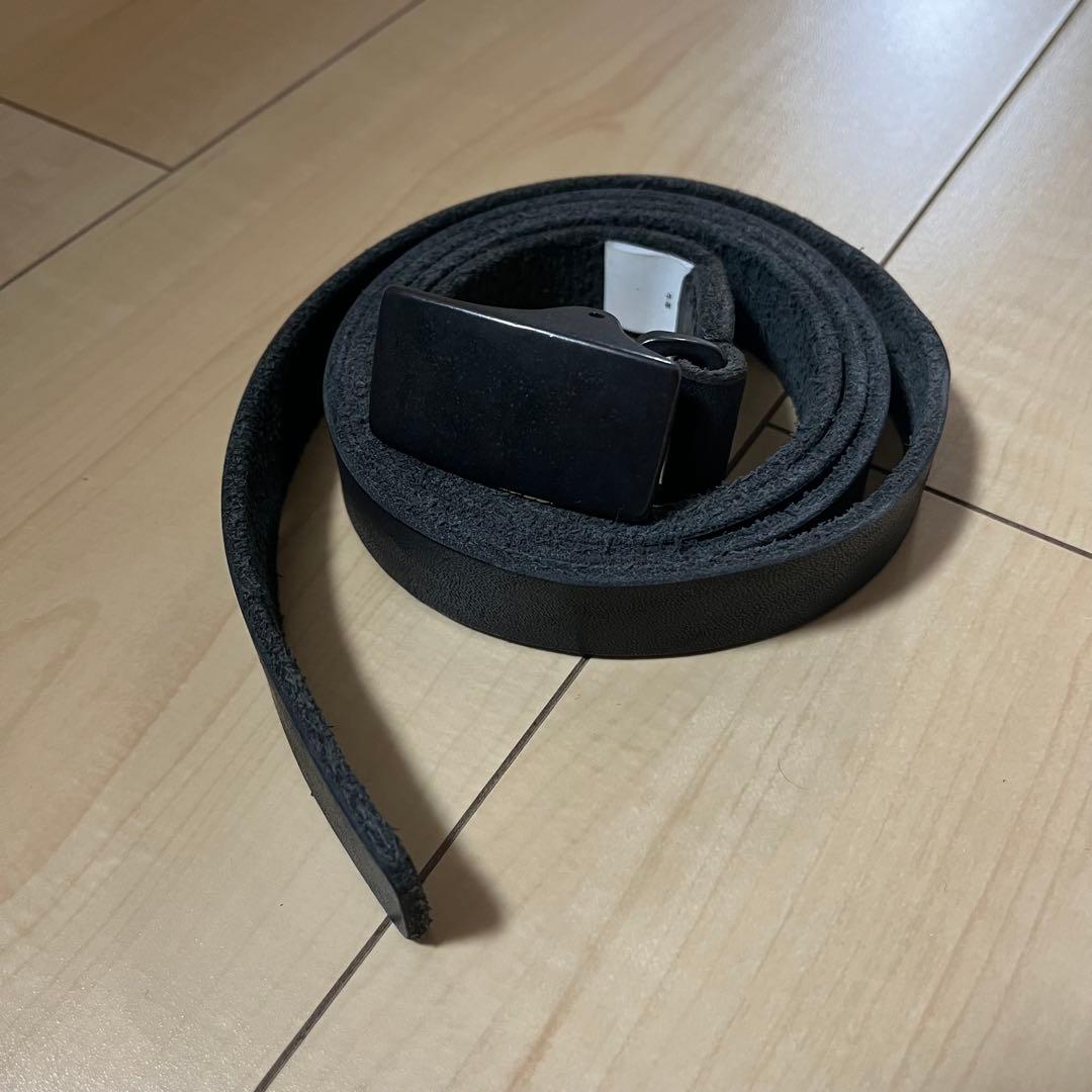 ヨウジヤマモトプールオム　24SS ロングレザーベルト　ブラック