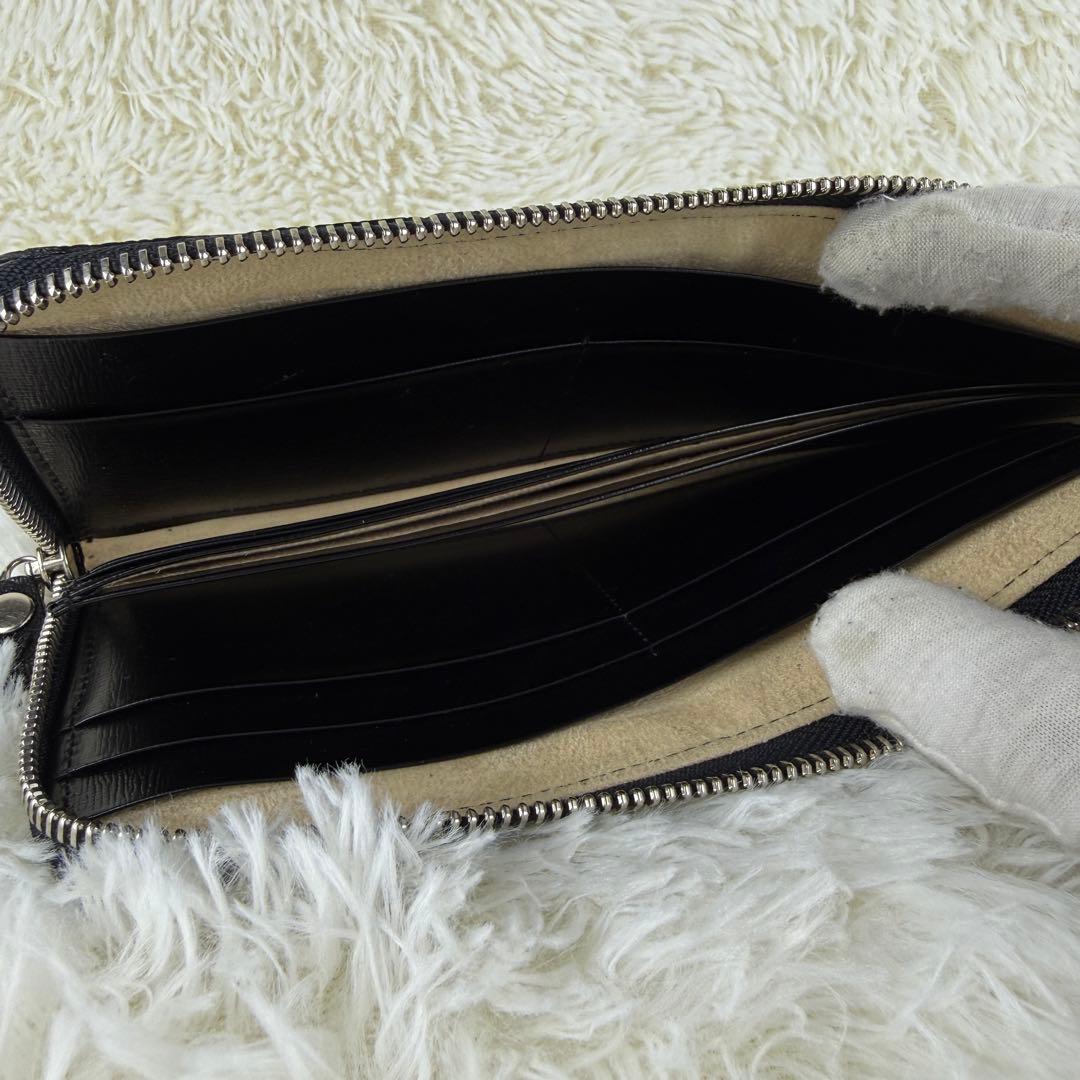 【極美品】象革 エレファント 長財布 L字ジップ エキゾチック 希少素材 黒