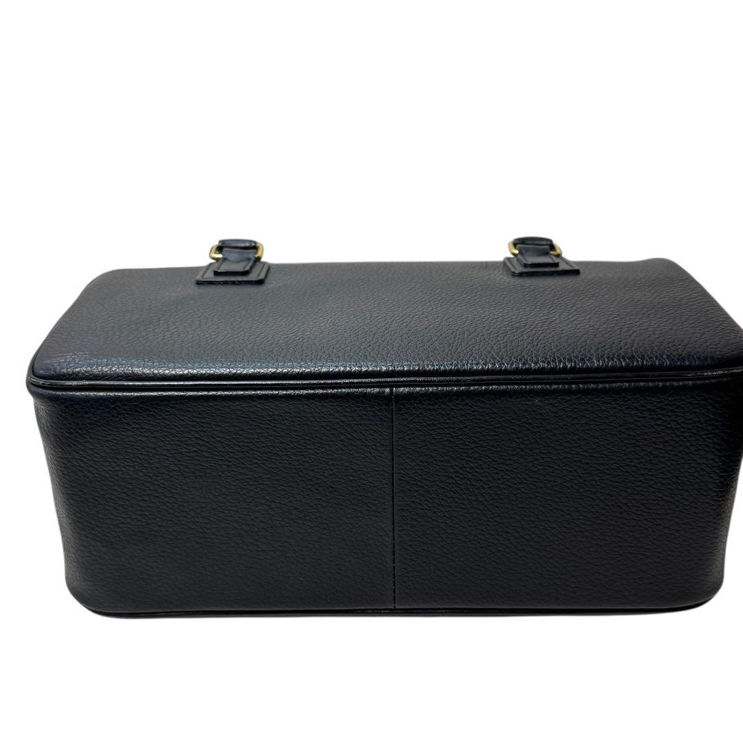 美品　バーバリー ミニボストンバッグ ノバチェック ホースロゴ レザー ブラック