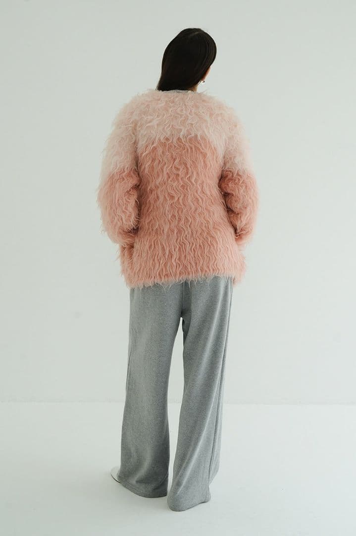 く*る様 CLANE BI COLOR SHAGGY KNIT CARDIGAN