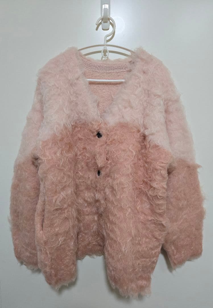 く*る様 CLANE BI COLOR SHAGGY KNIT CARDIGAN