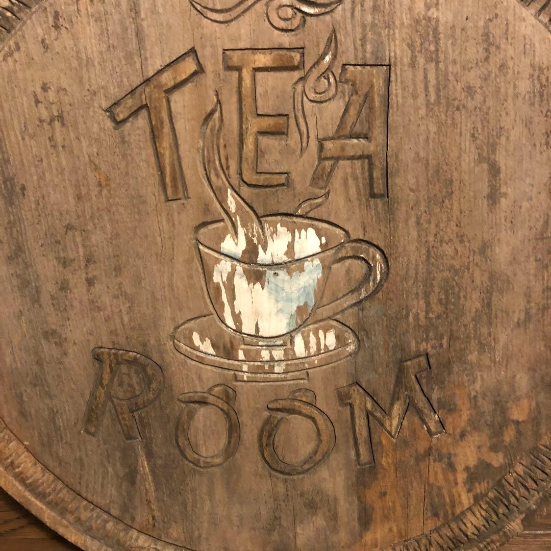 ● アンティーク レトロ 珈琲 コーヒー 紅茶 看板 木製 喫茶店 カフェ ●