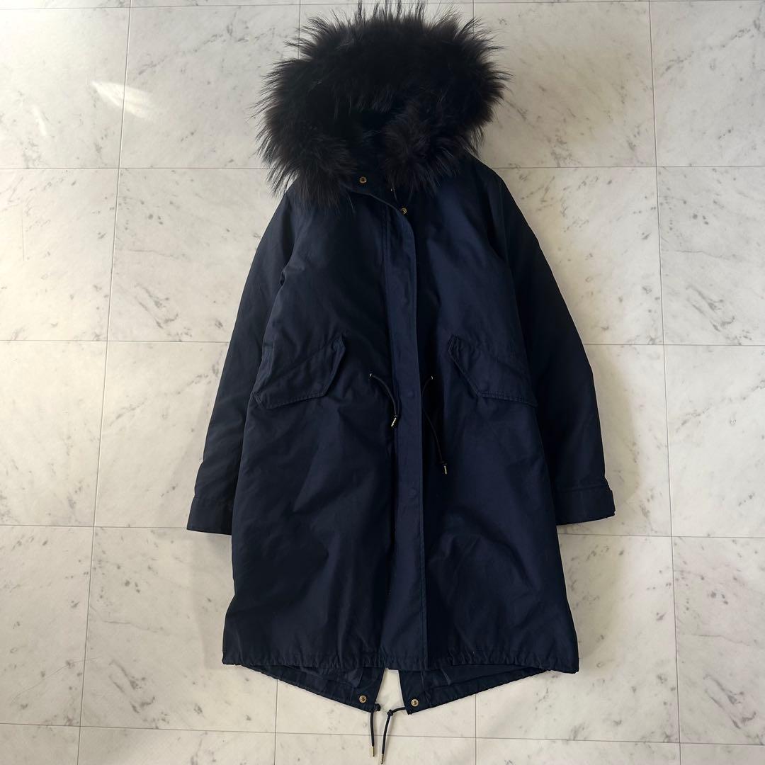 美品♪イエナ ボアライナー付き C/Peモッズコート ファーフード 紺 ネイビー