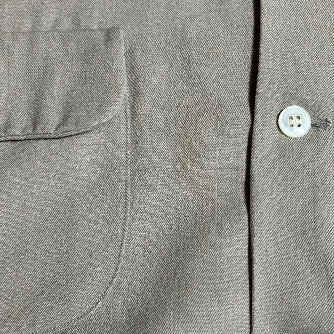 50s レーヨンギャバシャツ　単色レーヨン　ヴィンテージ　開襟シャツ　usa製