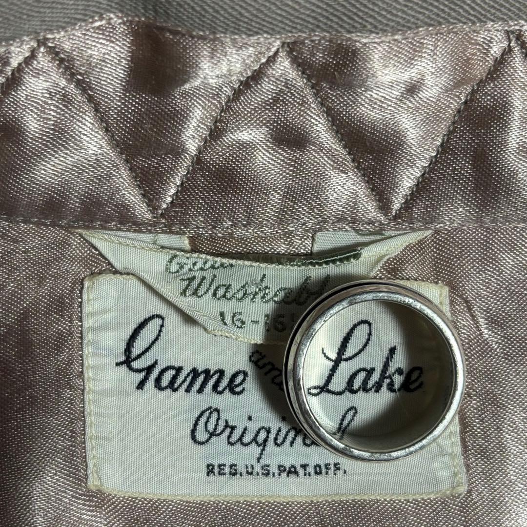 50s レーヨンギャバシャツ　単色レーヨン　ヴィンテージ　開襟シャツ　usa製