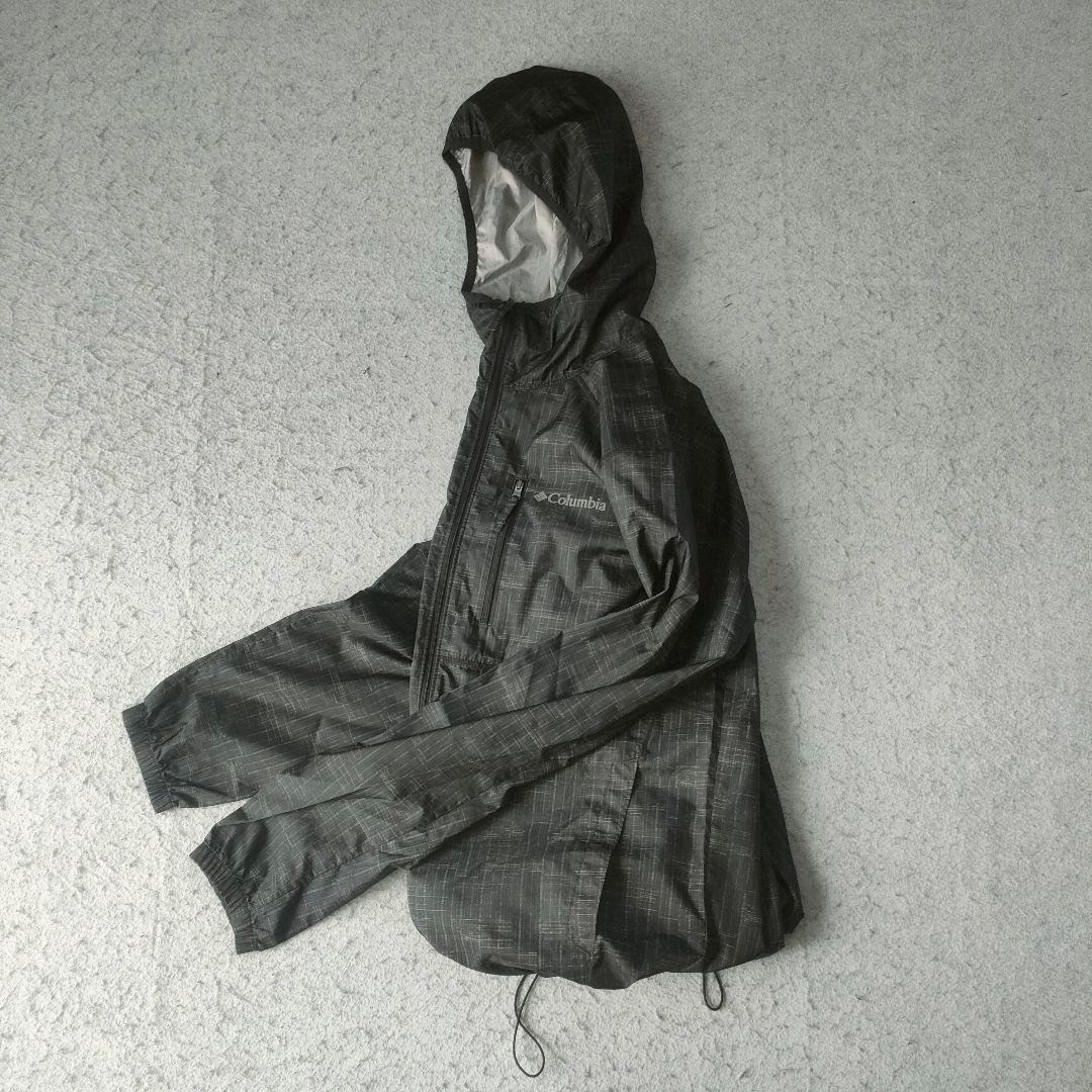 Columbia ナイロンジャケット ブラック 総柄 shell 7