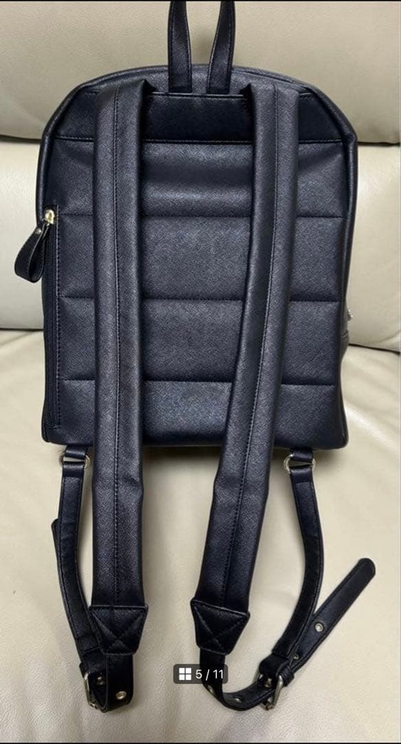 【美品】 マリークワント リュック レザー デイジー 金 黒 お洒落 可愛い 革