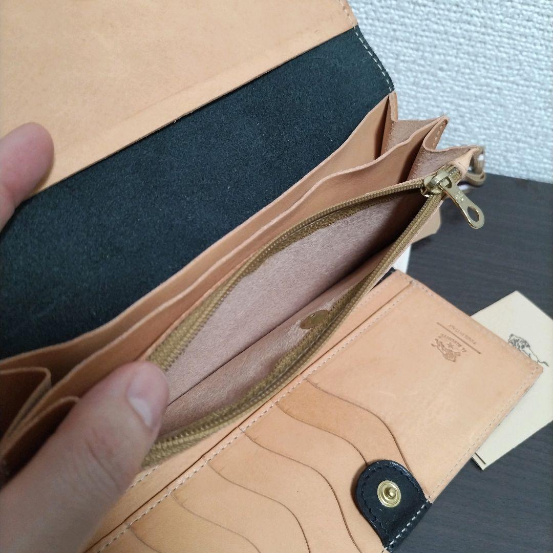 新品 イルビゾンテ 本革 レザー 財布 ウォレット 限定 ロゴ ブラック ヌメ