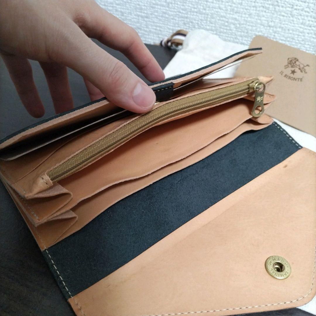 新品 イルビゾンテ 本革 レザー 財布 ウォレット 限定 ロゴ ブラック ヌメ