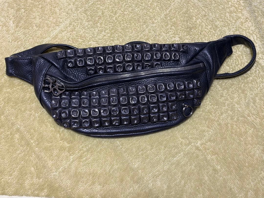 ぽ*ぽ様 ジャムホームメイドブラックレザー ボディバッグ