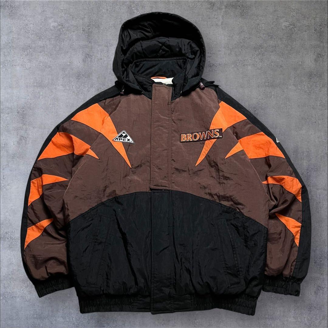 90s NFL ブラウンズ 中綿ジャケット ヴィンテージ チームロゴ刺繍