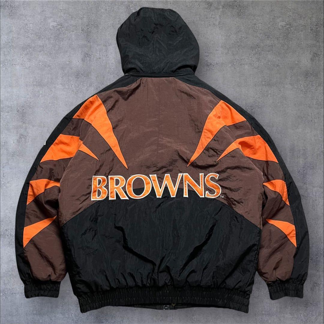 90s NFL ブラウンズ 中綿ジャケット ヴィンテージ チームロゴ刺繍