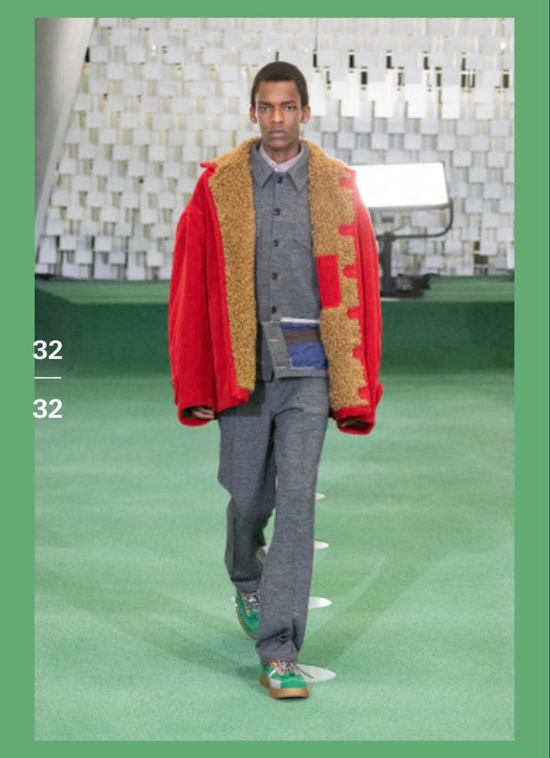 kolor23awコーデュロイ ボア襟ジャケット グリーンサイズ3