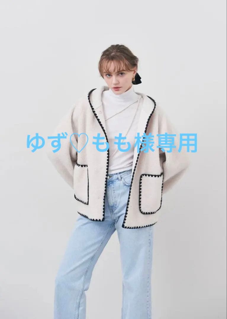 LIten♡Scallop Boa Hoodie ♡Ivory