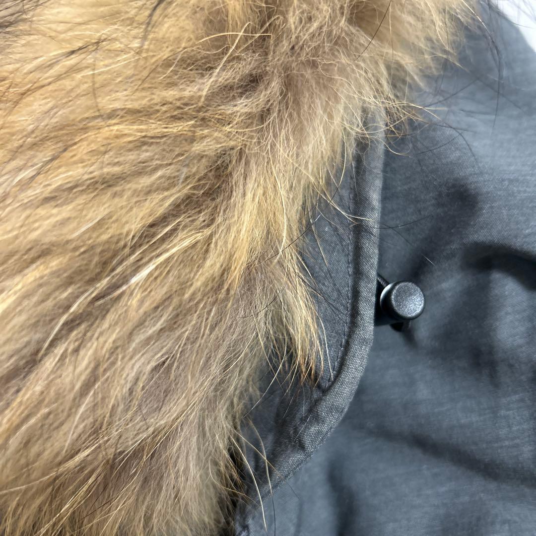 DANTON グレー ファー付きダウンジャケット